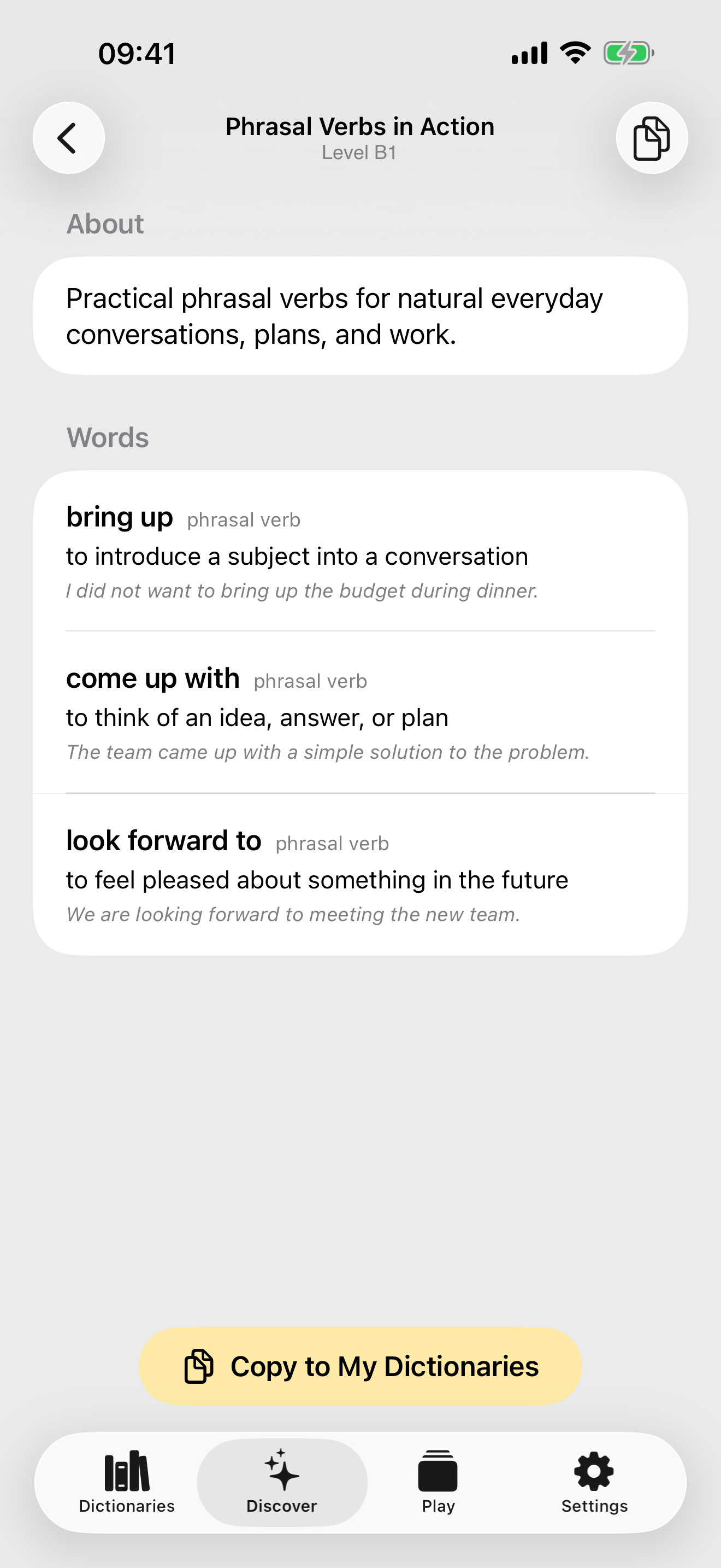 Customize a curated English dictionary in Topical Dictionary